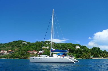 British Virgin Adaları - 12 Haziran 2010: Tortola yakınlarındaki Moorings yatı. Moorings dünyanın önde gelen kayık kiralama şirketidir.