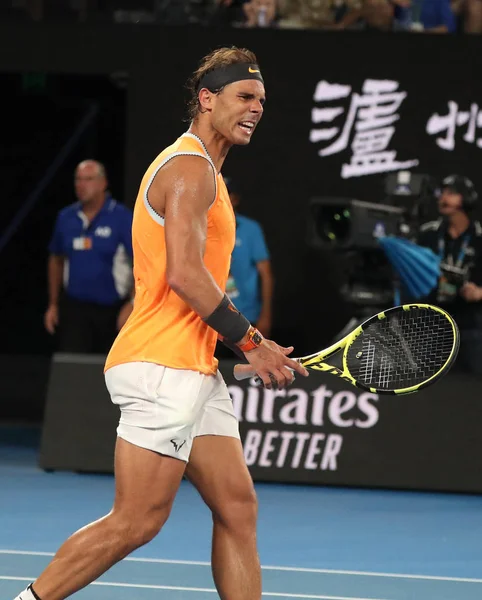 Melbourne Austrália Janeiro 2019 Dezessete Vezes Campeão Grand Slam Rafael — Fotografia de Stock