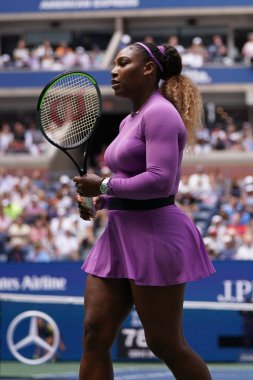 NEW YORK - 1 Eylül 2019: Grand Slam şampiyonu Serena Williams, Billie Jean King Ulusal Tenis Merkezi 'nde oynanan 2019 ABD Açık turu 16. 