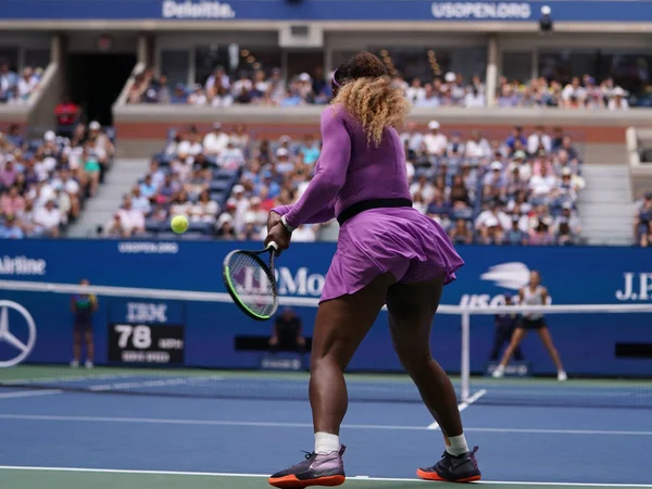 Nova Iorque Setembro 2019 Campeã Grand Slam Serena Williams Ação — Fotografia de Stock