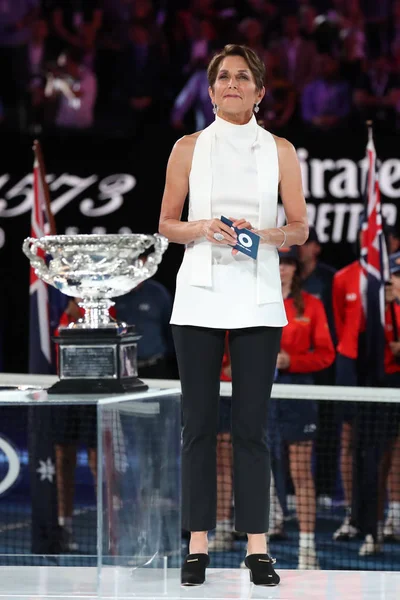 Melbourne Austrália Janeiro 2019 Presidente Tennis Australia Jayne Hrdlicka Durante — Fotografia de Stock
