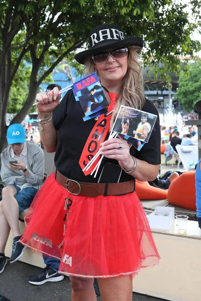 Melbourne Austrálie Ledna 2019 Rafael Nadal Tenisový Fanoušek Před Rokem — Stock fotografie