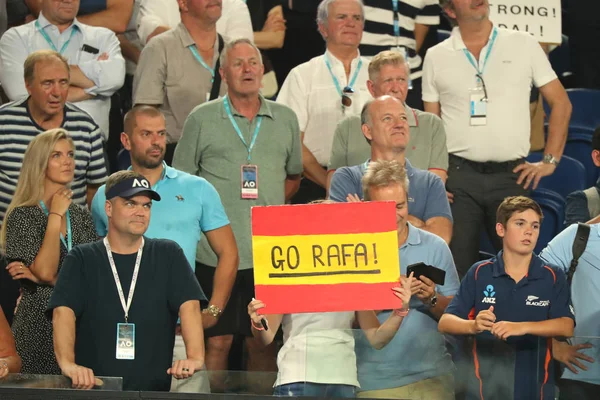 Melbourne Australia Enero 2019 Aficionados Tenis Rafael Nadal Durante Partido —  Fotos de Stock