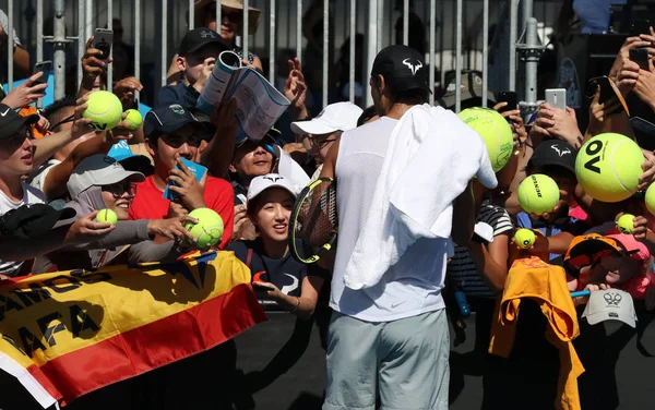 Melbourne Austrálie Ledna 2019 Sedmnáctkrát Grand Slam Šampion Rafael Nadal — Stock fotografie