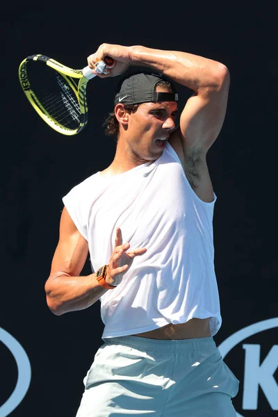 Melbourne Australië Januari 2019 Zeventien Keer Grand Slam Kampioen Rafael — Stockfoto