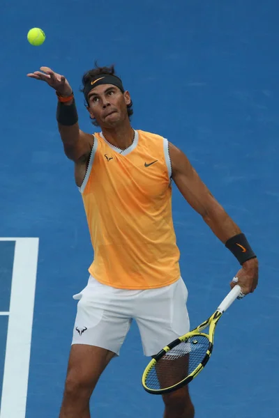 Melbourne Austrália Janeiro 2019 Dezessete Vezes Campeão Grand Slam Rafael — Fotografia de Stock