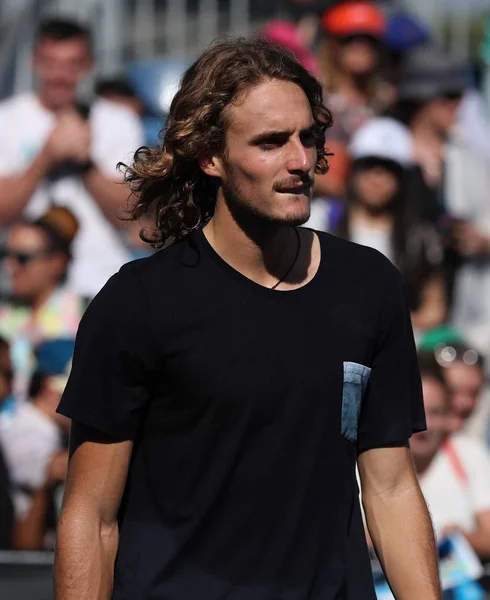 Melbourne Australia Gennaio 2019 Tennista Professionista Stefanos Tsitsipas Della Grecia — Foto Stock