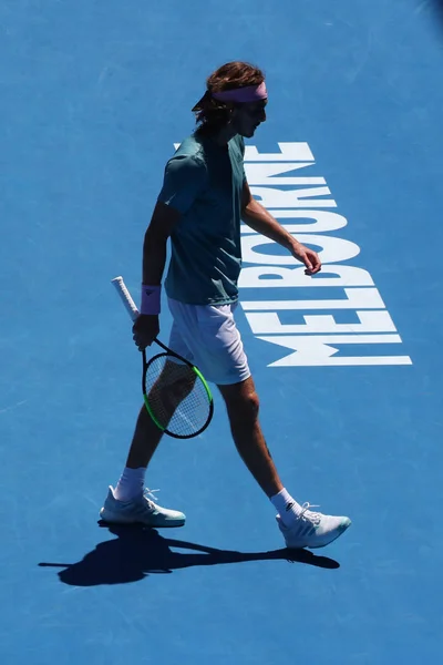 Melbourne Australia Enero 2019 Tenista Profesional Stefanos Tsitsipas Grecia Acción — Foto de Stock