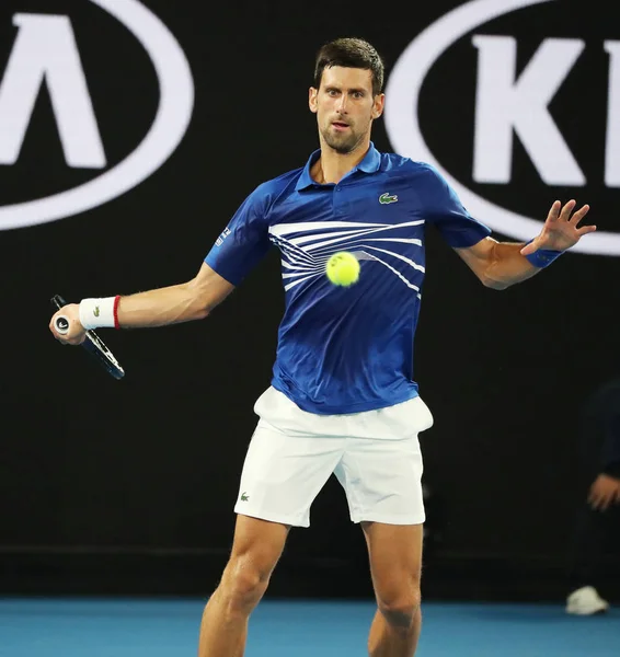 Melbourne Australia Stycznia 2019 Razy Grand Slam Champion Novak Djokovic — Zdjęcie stockowe
