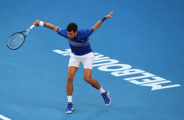 Melbourne Austrália Janeiro 2019 Vezes Campeão Grand Slam Novak Djokovic — Fotografia de Stock