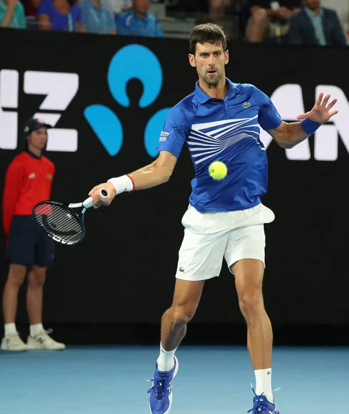 Melbourne Australia Stycznia 2019 Razy Mistrz Wielkiego Szlema Novak Djokovic — Zdjęcie stockowe
