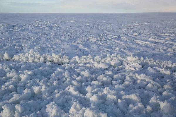 Ледовое Поле Дробленым Льдом Балтийском Море — стоковое фото