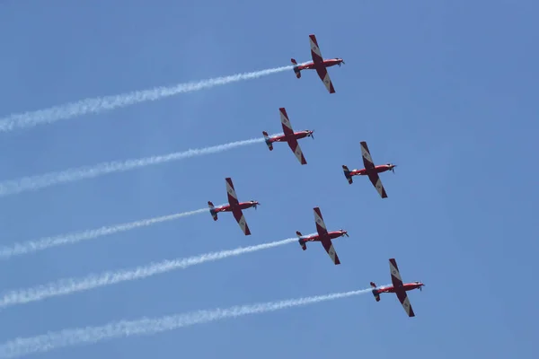 Melbourne Austrália Janeiro 2019 Exposição Aeróbica Roletas Real Força Aérea — Fotografia de Stock