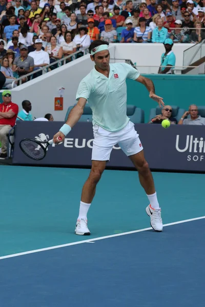 Miami Gardens Florida März 2019 Grand Slam Champion Roger Federer — Stockfoto