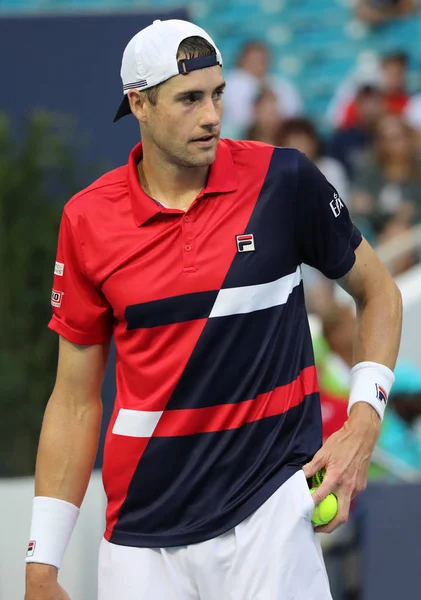 Miami Gardens Florida March 2019 Professional Tennis Player John Isner — Stock Photo, Image