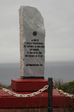 CAPE HORN, CHILE - FEBRUARY 3, 2020: The Chilean section of the Cape Horn Captains Brotherhood sponsored erection of  memorial that honors of mariners who lost their lives in the waters around Cape