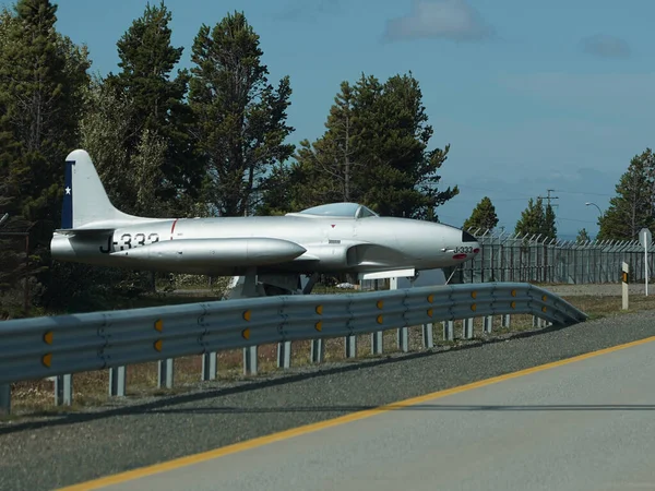 Punta Arenas Chile Января 2020 Старый Военный Самолет Перед Чилийской — стоковое фото