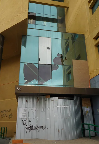 Punta Arenas Chile January 2020 Government Building Broken Windows Vandalized — Stock Photo, Image