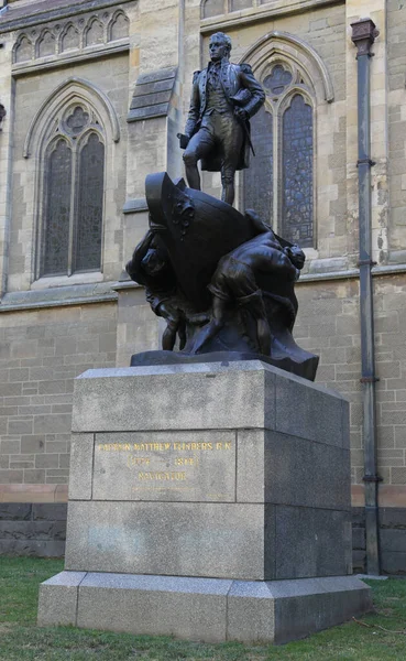 Melbourne Australia Enero 2019 Estatua Del Capitán Matthew Flinders Erigida — Foto de Stock