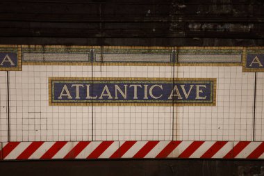 BROOKLYN, NEW YORK - JULY 13, 2019:  Atlantic Avenue - Barkley Center Subway Station in Brooklyn. Owned by the NYC Transit Authority, the subway system has 469 stations in operation