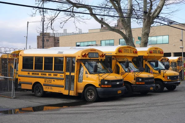 Brooklyn New York March 2020 School Buses Parked Yard Brooklyn — Stock Photo, Image
