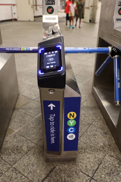 Brooklyn New York July 2019 Omny Contactless Fare Payment System — Zdjęcie stockowe