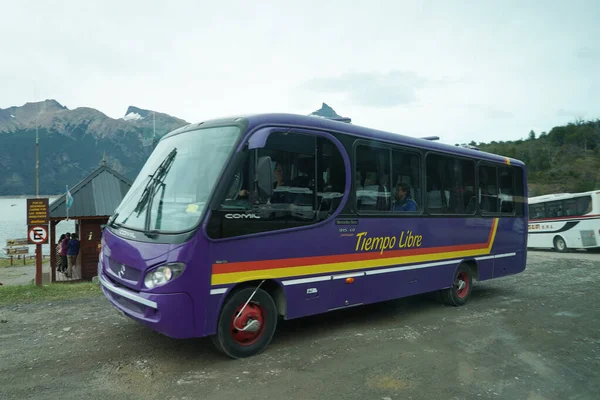 Calafate Argentina February 2020 Tour Bus Perito Moreno Glacier Ice — Stock Photo, Image