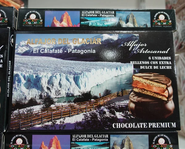 Calafate Argentina February 2020 Argentina National Dessert Alfajores Argentinos Display — Stock Photo, Image