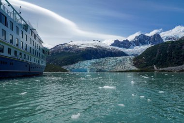 Pia Glacier in Park Nacional Alberto de Agostini in the Beagle Channel of Patagonia, Şili