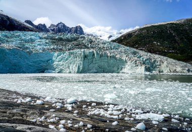 Pia Glacier in Parque Nacional Alberto de Agostini in the Beagle Channel of Patagonia, Chile clipart