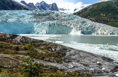 Pia Glacier in Park Nacional Alberto de Agostini in the Beagle Channel of Patagonia, Şili