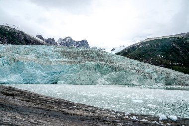 Pia Glacier in Park Nacional Alberto de Agostini in the Beagle Channel of Patagonia, Şili