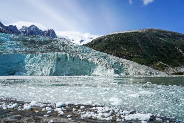 Pia Glacier in Park Nacional Alberto de Agostini in the Beagle Channel of Patagonia, Şili