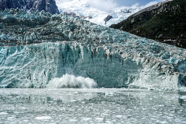 Pia Glacier Στο Parque Nacional Alberto Agostini Στο Κανάλι Beagle — Φωτογραφία Αρχείου