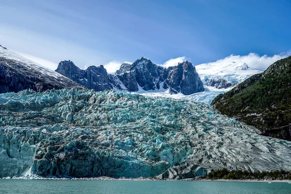 Pia Glacier Στο Parque Nacional Alberto Agostini Στο Κανάλι Beagle — Φωτογραφία Αρχείου
