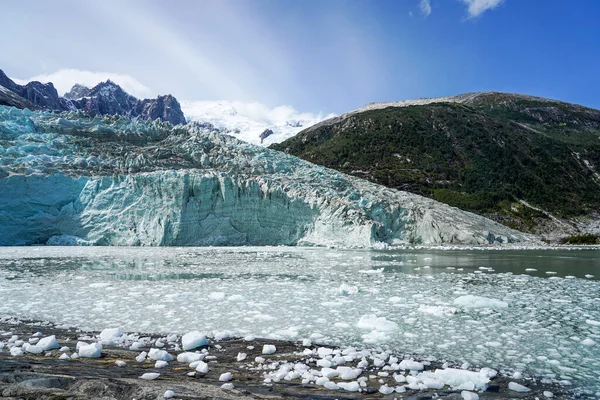 Pia Glacier Στο Parque Nacional Alberto Agostini Στο Κανάλι Beagle — Φωτογραφία Αρχείου