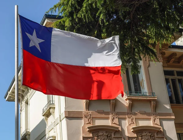 Bandera Chile Bandera Chilena También Conocida Español Como Estrella Solitaria — Foto de Stock