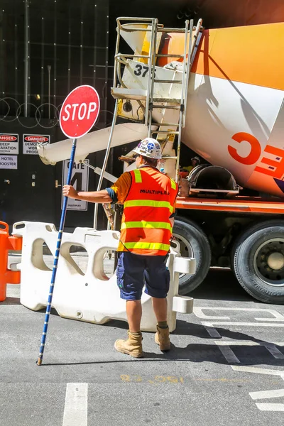 Melbourne Australia January 2019 Construction Worker Melbourne Australia — Stock Photo, Image