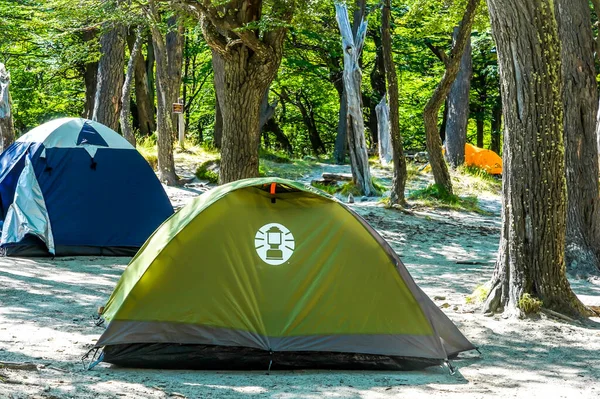 Chalten Argentina Februari 2020 Kampeertenten Camping Agostini Bij Laguna Torre — Stockfoto