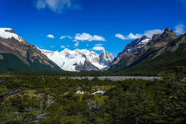 Horský Řetěz Cerro Torrem Trase Laguna Torre Národním Parku Los — Stock fotografie