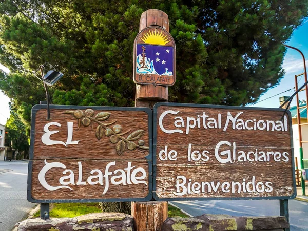 Kalafate Argentina Ruari 2020 Logga Staden Calafate Argentina Patagonien Calafate — Stockfoto