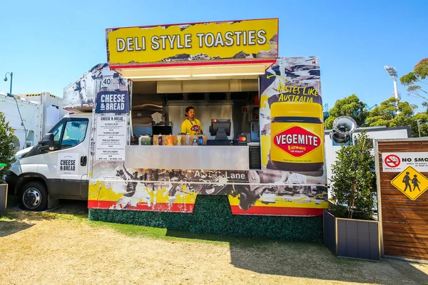 Melbourne Australien Januar 2019 Deli Style Toasties Mit Vegemite Food — Stockfoto