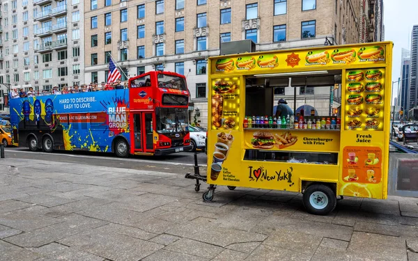 New York July 2019 Street Food Vendor Cart Manhattan 000 — Stock Photo, Image