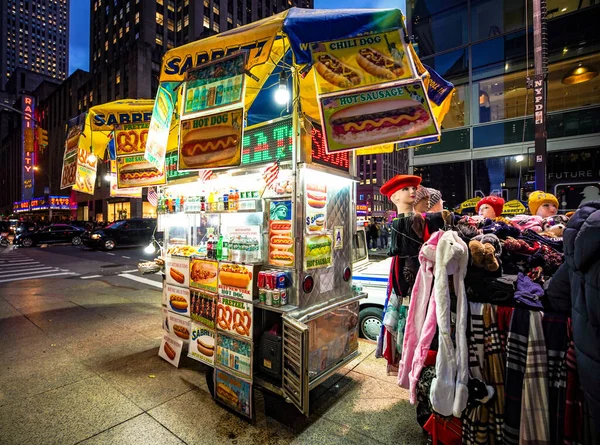 New York Aralik 2019 Manhattan Sokak Yemekleri Satıcısı Şehir Tarafından — Stok fotoğraf