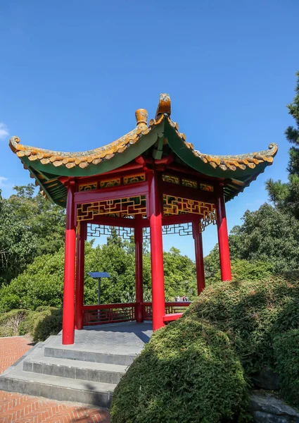 Hamilton New Zealand February 2019 Pagoda Chinese Scholars Garden Hamilton — стокове фото