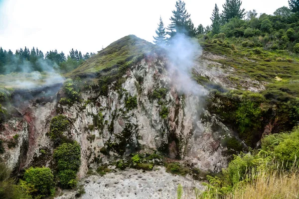 Wairakei Termal Vadisi, Yeni Zelanda 'da çok güzel gayzerleri olan Ay' ın kraterleri..