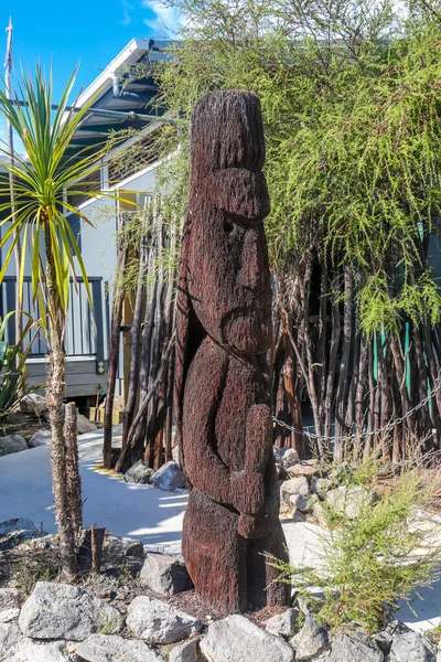 Rotorua Nouvelle Zélande Février 2019 Sculptures Maories Hell Gate Geothermal — Photo