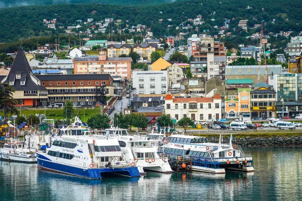 Ushuaia Argentina Şubat 2020 Ushuaia Arjantin Deki Picturesque Waterfront Dünyanın — Stok fotoğraf