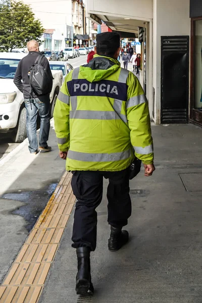 Ushuaia Argentina Februari 2020 Politieagent Ushuaia Argentinië Ushuaia Een Plaats — Stockfoto