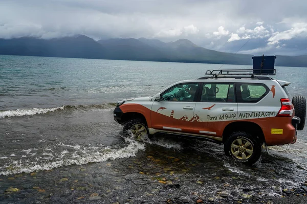 Ushuaia Argentina Februari 2020 Road Avontuur Reis Bij Fagnano Lake — Stockfoto